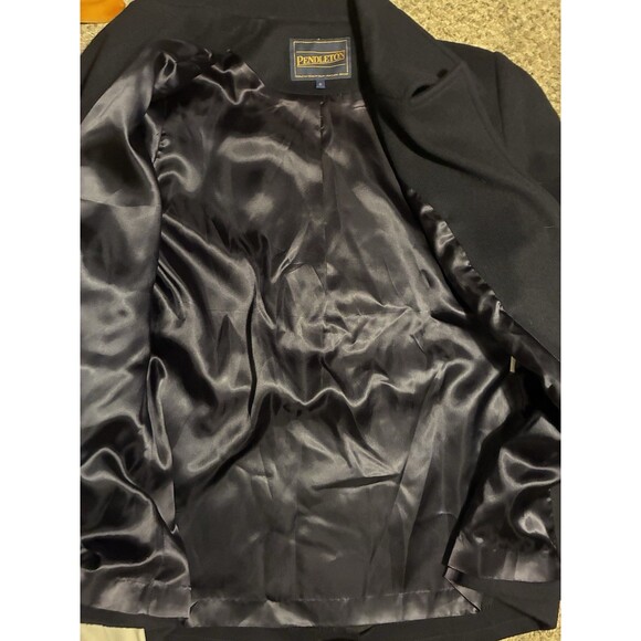 NWOT Pendleton 100% Navy Wool Womens Double Breasted Trench Coat Jacket 12 - Picture 6 of 7